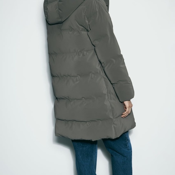 ZARA WIND PROTECTION HOODED PUFFER ANORAK - Picture 3 of 4